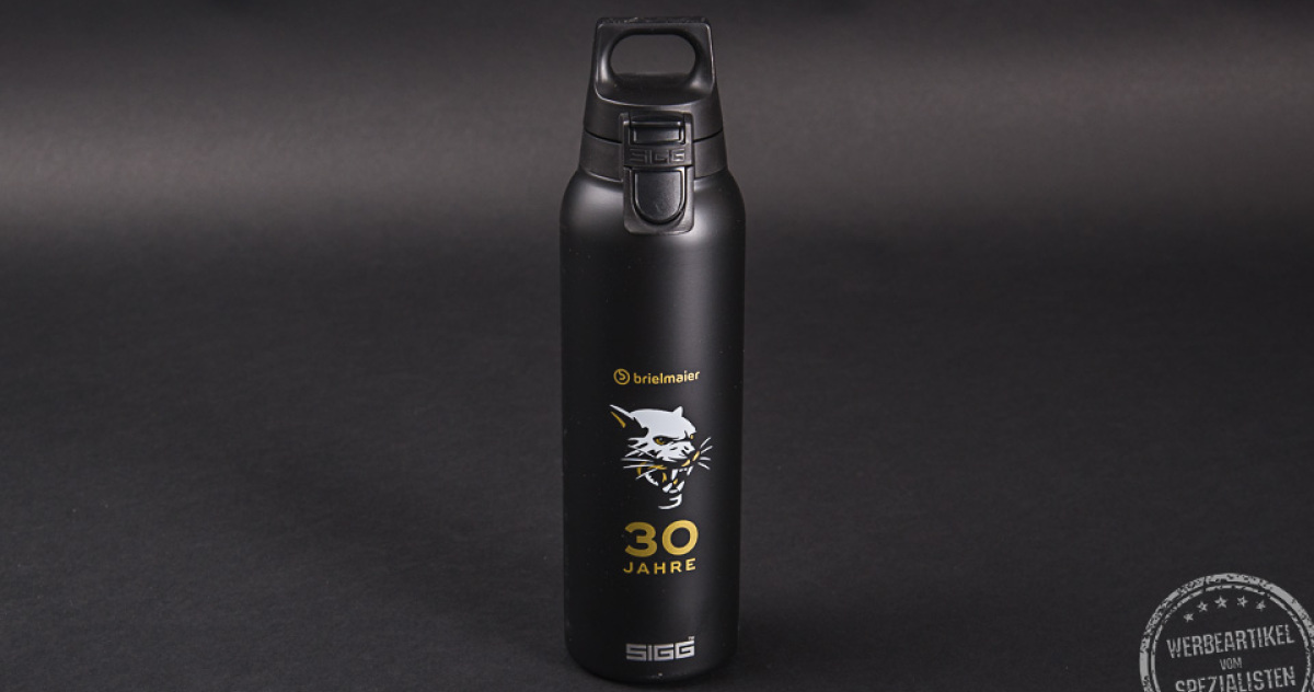 Sigg Hot and Cold Isolierflasche in schwarz f&uuml;r Brielmaier.
