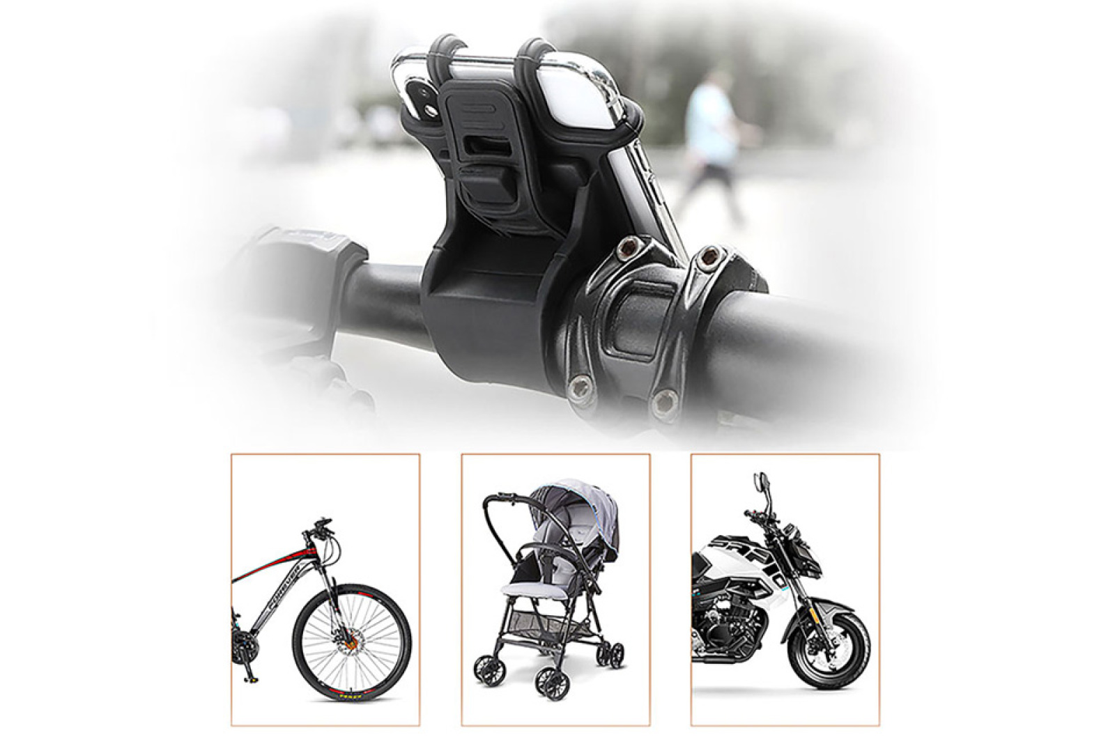 Schwarz Handyhalterung Fahrrad Motorrad Halter Handy Smartphone Halterung  Lenker