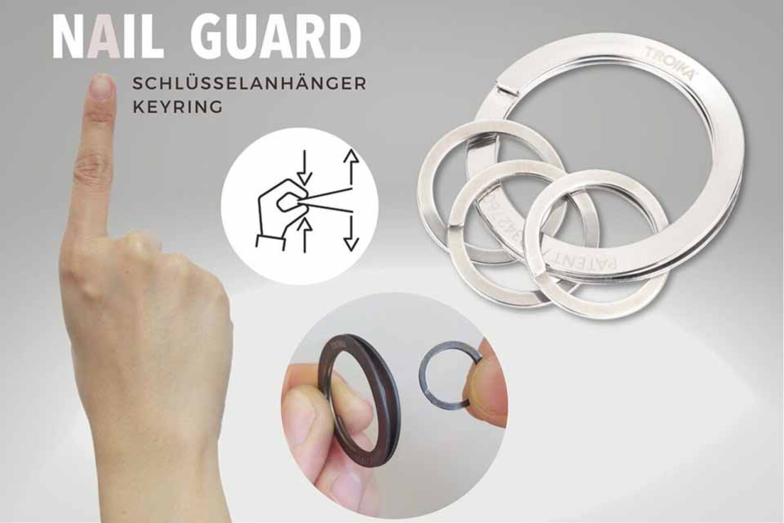 Funktionsweise des Schlüsselanhängers Nail Guard von Troika