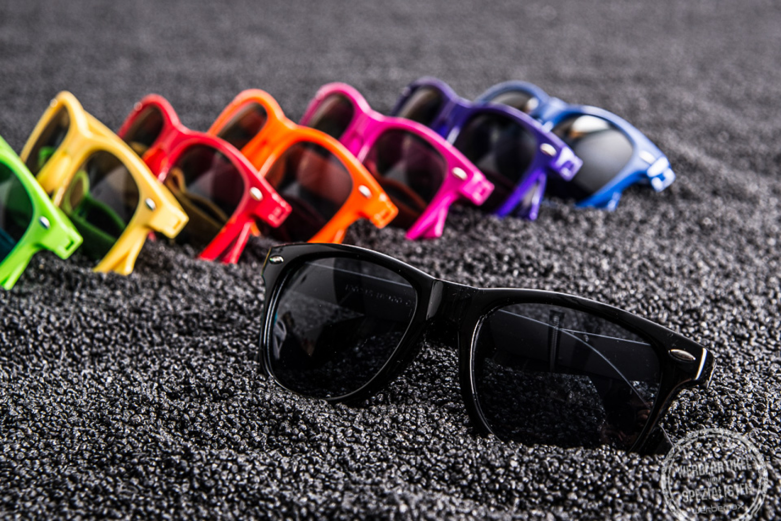 Sonnenbrille mit Logodruck in vielen Farben erhältlich
