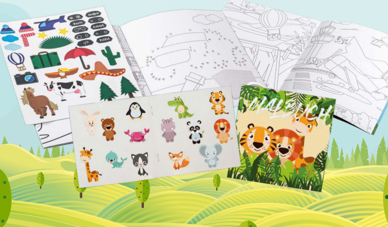 Individuelle Mal- und Stickerb&uuml;cher als Werbeartikel f&uuml;r Kinder.