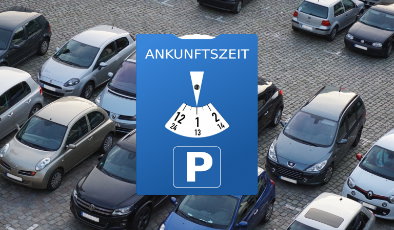 Parkscheiben mit Logo als Werbeartikel.