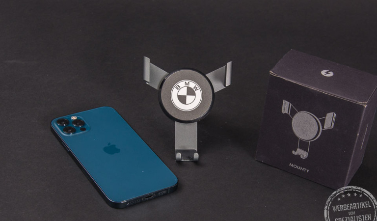 Handy Halterung Auto MOUNTY mit Logo