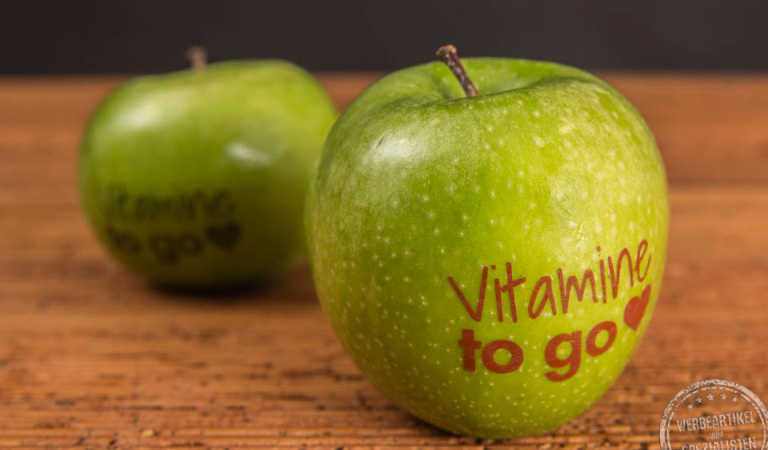 Apfel mit Logodruck