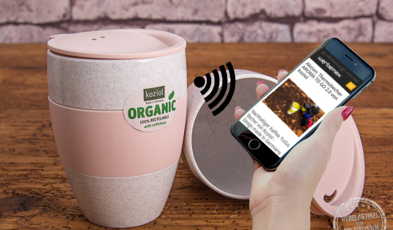 Coffee to go Becher mit NFC System