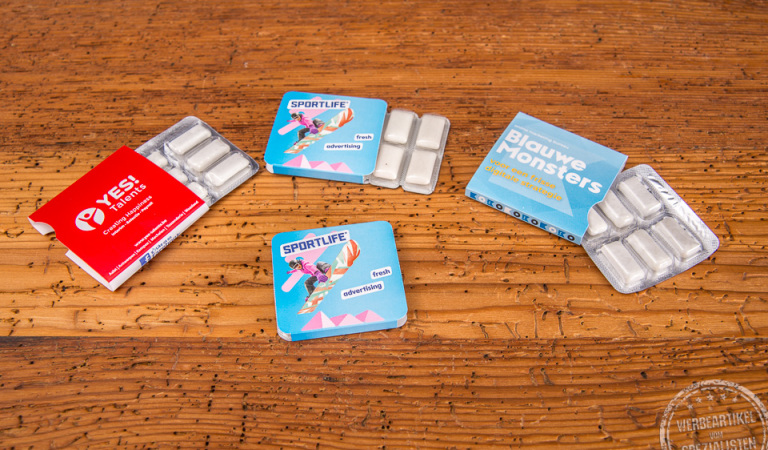 Werbeartikel bedruckter Blister mit Kaugummi