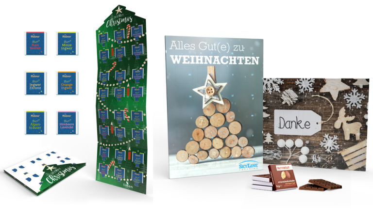 Nachhaltiger Adventskalender als Werbeartikel für Kunden und Mitarbeiter.