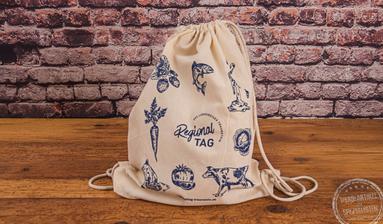 Zugbeutel mit einfarbigem Druck