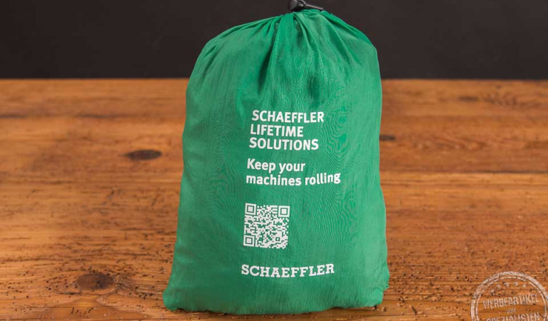 Recycling OceanTowel Waver grün mit Logodruck