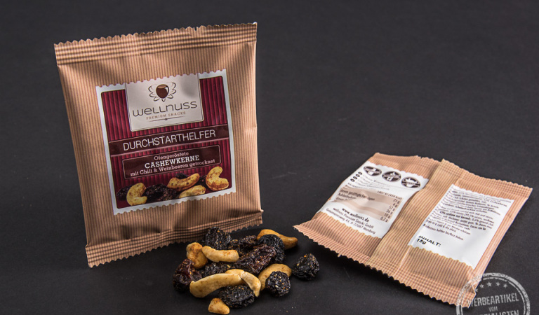 wellnuss premium snacks mit logo