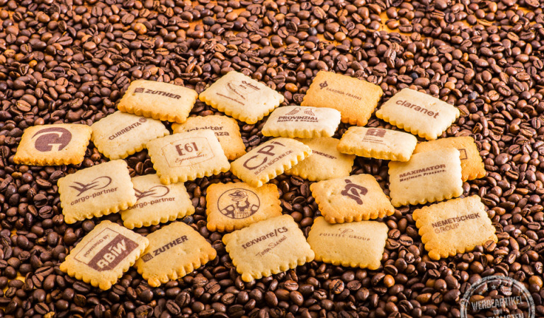 werbemax Vanille-Butterkekse mit Logodruck von Logolini als Werbeartikel