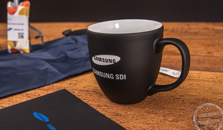 Werbeartikel Tasse mit Logo bedruckt Samsung 