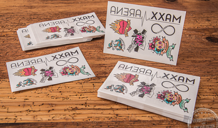 Klebetattoos mit Logo MaxxArena