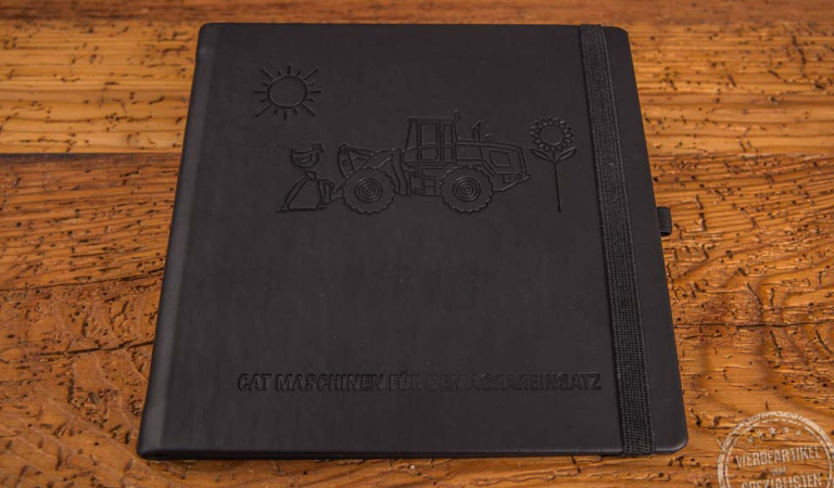 quadratisches Notizbuch mit Prägung