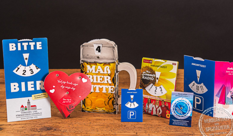 Parkscheiben individuell bedruckt als Give Away.