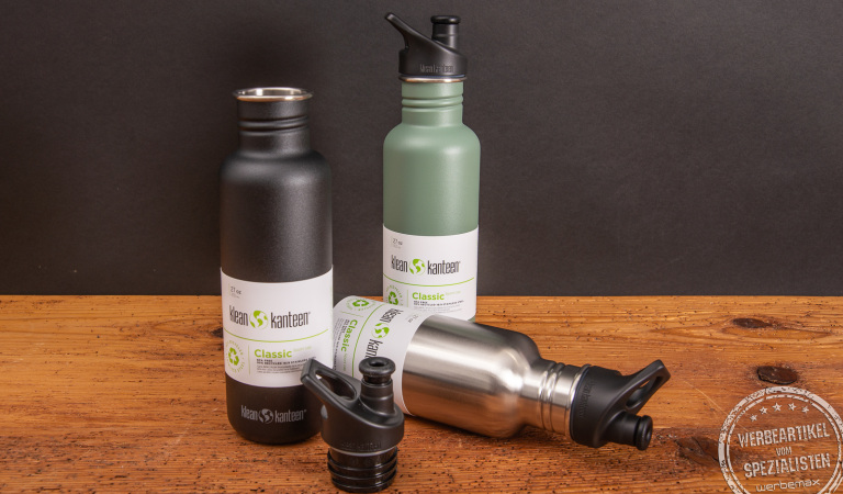 Klean Kanteen Flaschen als nachhaltige Werbeartikel.