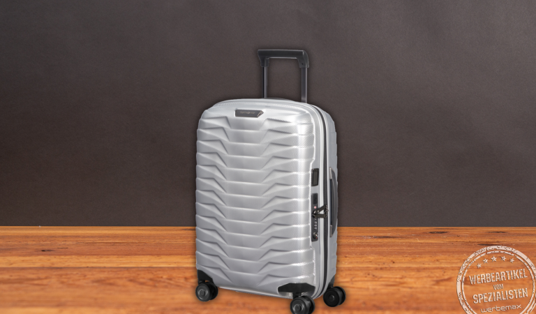 Business-Trolley Samsonite PROXIS in silber – hochwertiger Begleiter für Vielreisende.