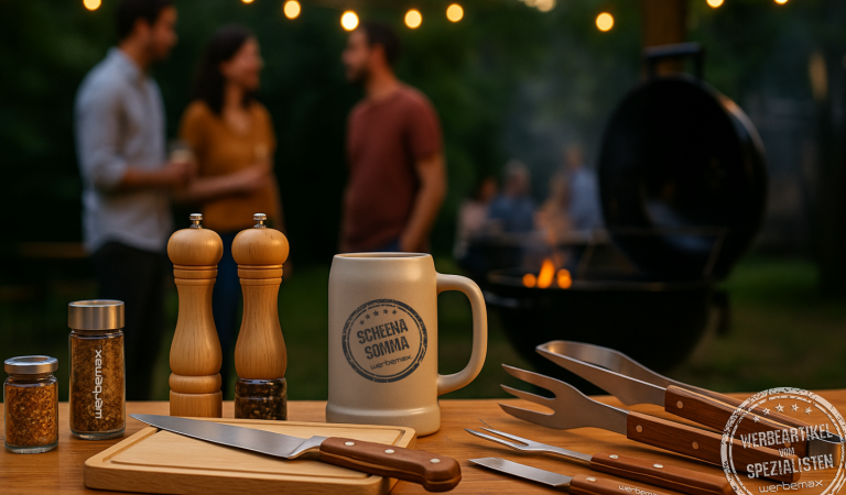 Werbeartikel zum Grillen.