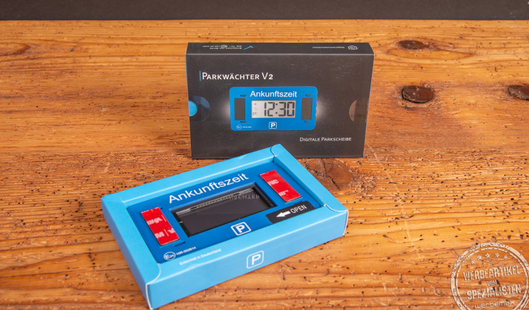 Digitale Parkscheibe im modernen Design – präzise, praktisch und ideal als Werbegeschenk für Autofahrer