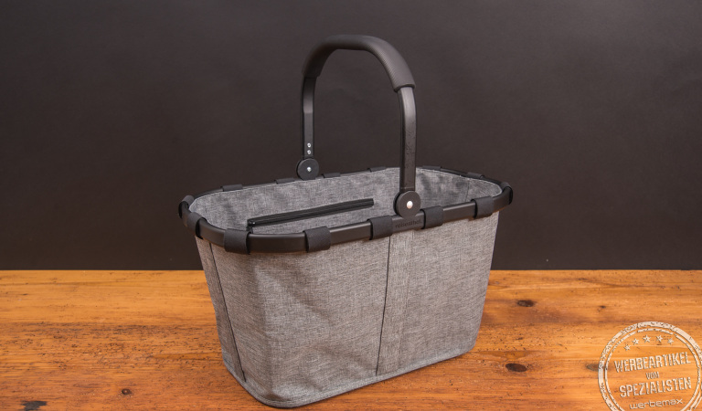 reisenthel carrybag twist silver – stilvoller Einkaufskorb als nachhaltiger Werbeartikel und Mitarbeitergeschenk