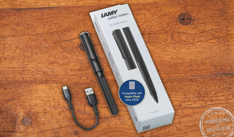 LAMY Safari note+ Stylus mit Verpackung und USB-Kabel – digitaler Stift für Apple iPad seit 2018, eleganter LAMY Stylus für präzises Schreiben und kreatives Arbeiten auf Apple Tablets.