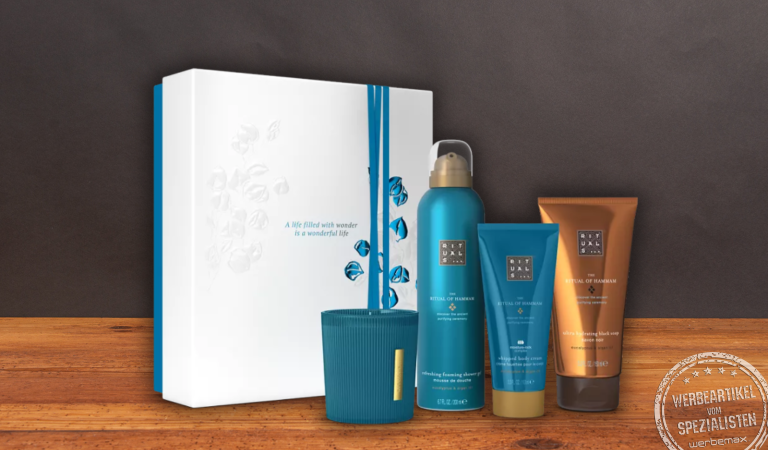 Rituals Geschenkset Hammam M mit Duschschaum, Körpercreme und Duftkerze als stilvolles Rituals Geschenkset für Mitarbeiter.