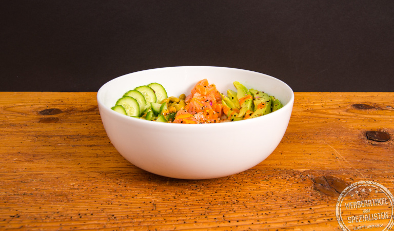 Foodbowl Coup Fine Dining von Seltmann Weiden in Seitenansicht – Porzellan-Schüssel mit Logo als stilvolles Werbegeschenk.