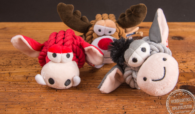 Hundespielzeug Knotentier als Werbemittel &ndash; verschiedene Spielzeug Hunde Motive f&uuml;r aktive Besch&auml;ftigung