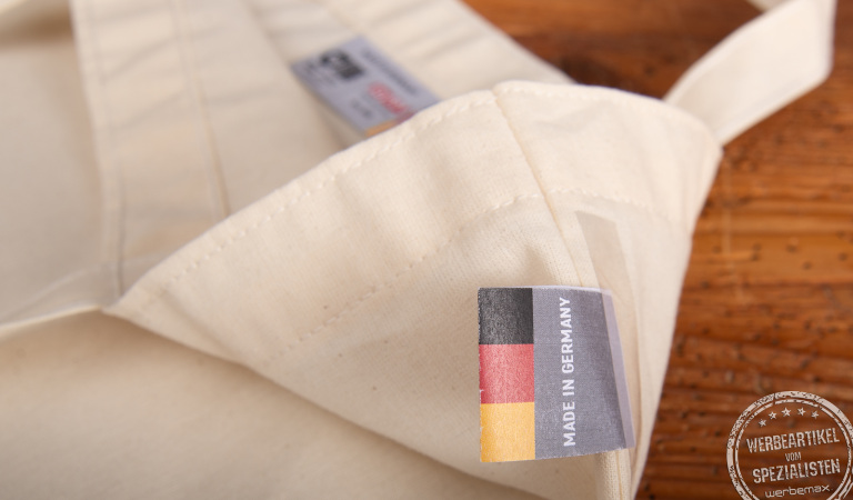 Baumwolltasche BREMEN mit sichtbarem Made in Germany Label und hochwertiger Verarbeitung