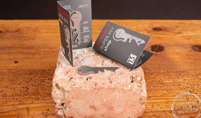 Richartz Super Key Shop Minitool mit Logo und individualisierbarer Verpackung als hochwertiger Werbeartikel