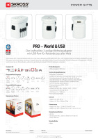 SKROSS 3-poliger Weltreiseadapter PRO World & USB 