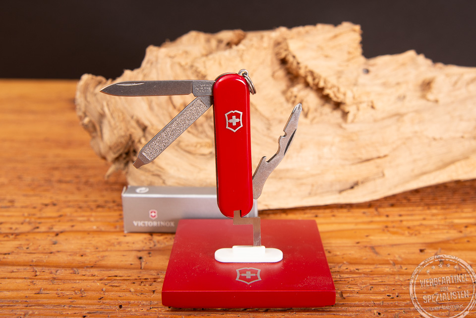 Victorinox Taschenmesser Rally als Werbeartikel mit Verpackung.