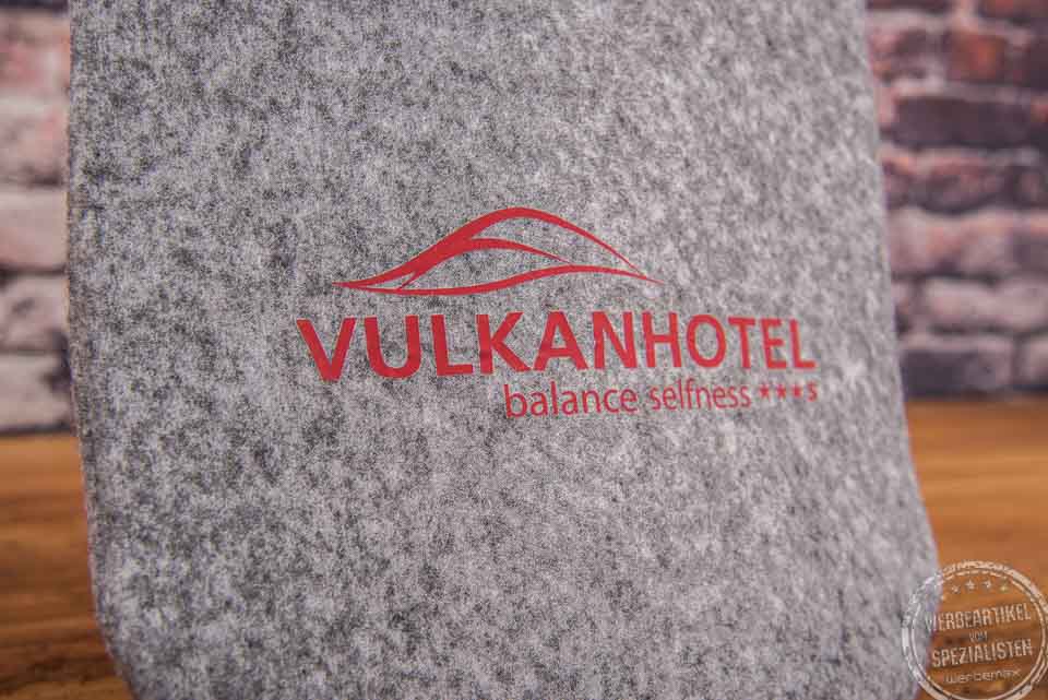 Logodruck auf Waermflasche