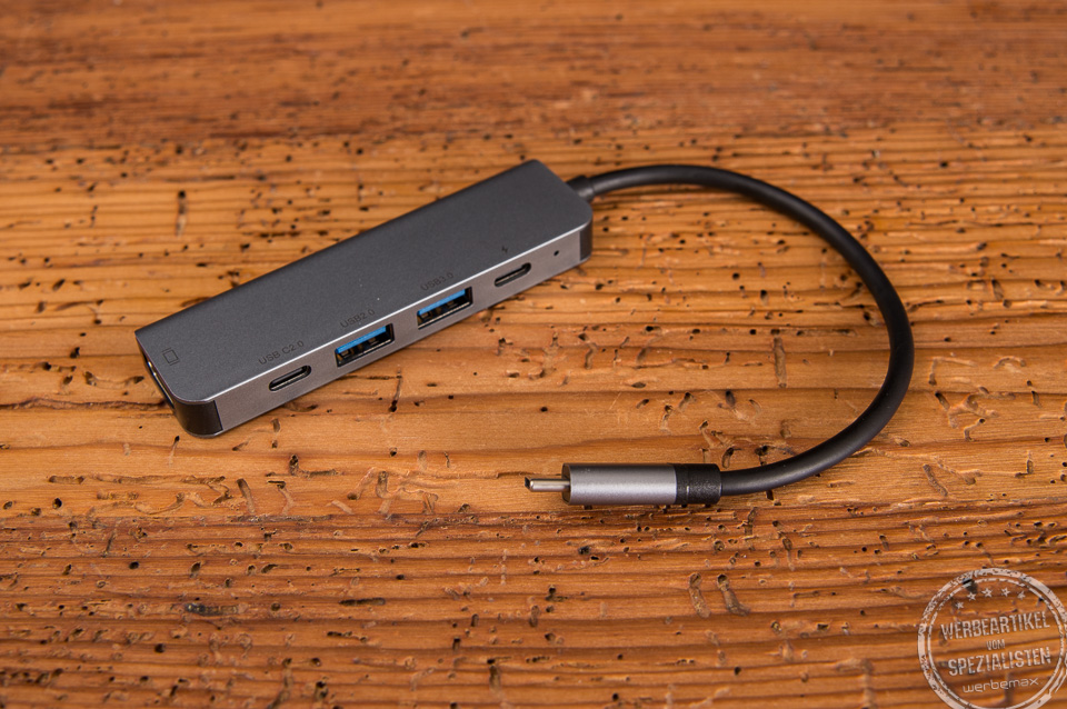 5-in-1 USB-Hub f&uuml;r den Schreibtisch aus Aluminium f&uuml;r alle Typ-C Ger&auml;te